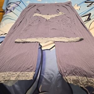 Adore Me Purple Lace Pajama Set